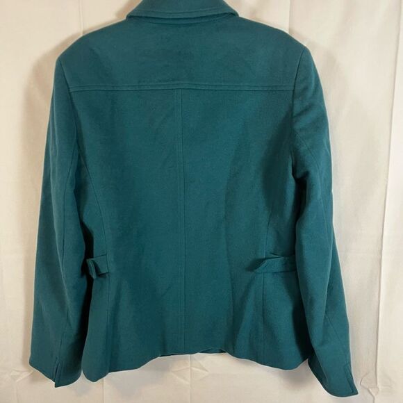 Jones New York Women’s Vintage Jacket Blazer Wool Front Zip Fully Lined Teal M - Picture 2 of 10